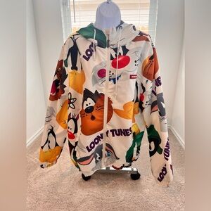 Warner Bros Rain Jacket-. Looney Tunes Members Only Label with Red and Green